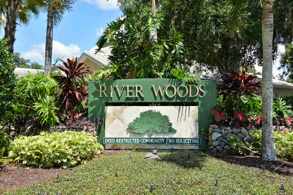 River Woods in Parrish Entrance Sign