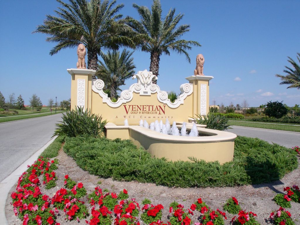 Venetian Golf & River Club in Venice Entrance Sign